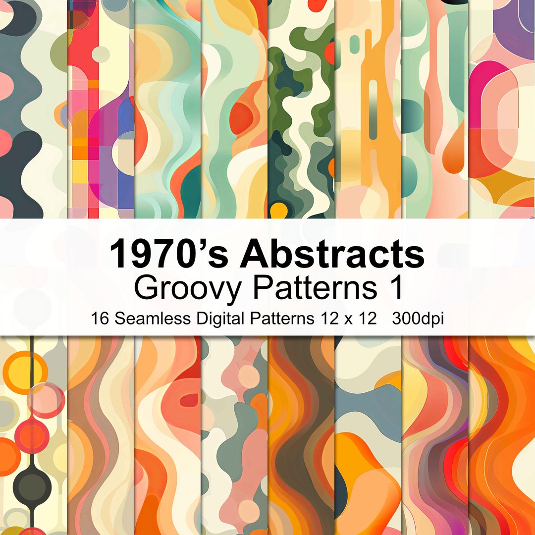 1970’s Groovy Abstract Patterns Digital Paper 1 - Etsy