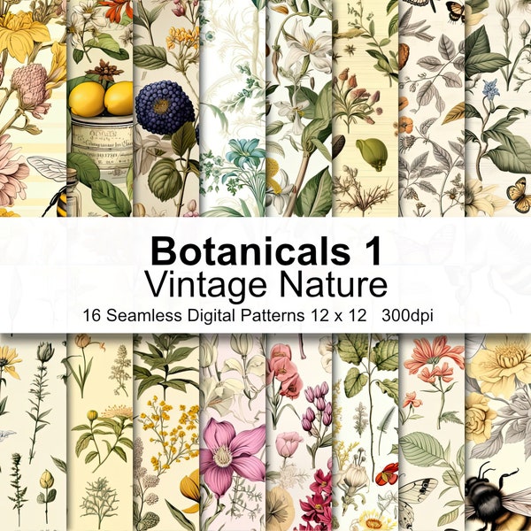 Vintage Nature Botanical Digital Paper 1