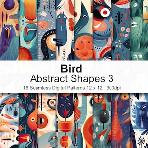 Abstract Bird Patterns Digital Paper 3