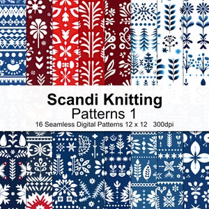 Carta digitale Scandi Knit Patterns 1