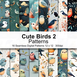 Papel Digital Patrones Lindos Pájaros 2