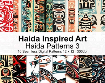 Haida Inspirierte Muster Digitales Papier 3