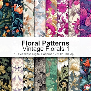 Vintage Floral Patterns Digital Paper 1