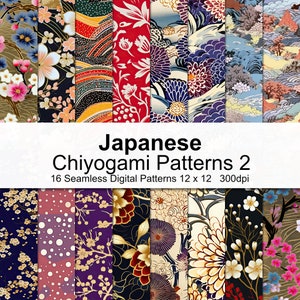 Japanische Chiyogami Muster 2 - Japanisches Chiyogami Digital Papier