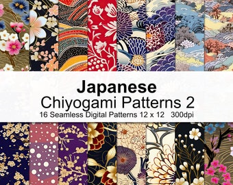 Japanese Chiyogami Patterns 2 - Japanese Chiyogami Digital Paper