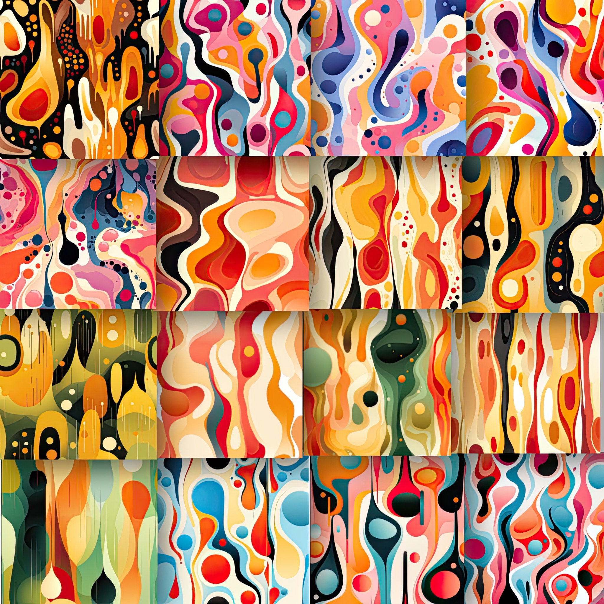 1970s Abstract Lava-lamp Patterns Digital Paper 2 - Etsy