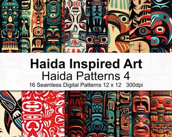 Haida Inspirierte Muster Digitales Papier 4