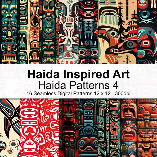 Haida Inspired Patterns Digital Paper 4