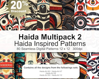 Confezione multipla di carta digitale ispirata ad Haida 2