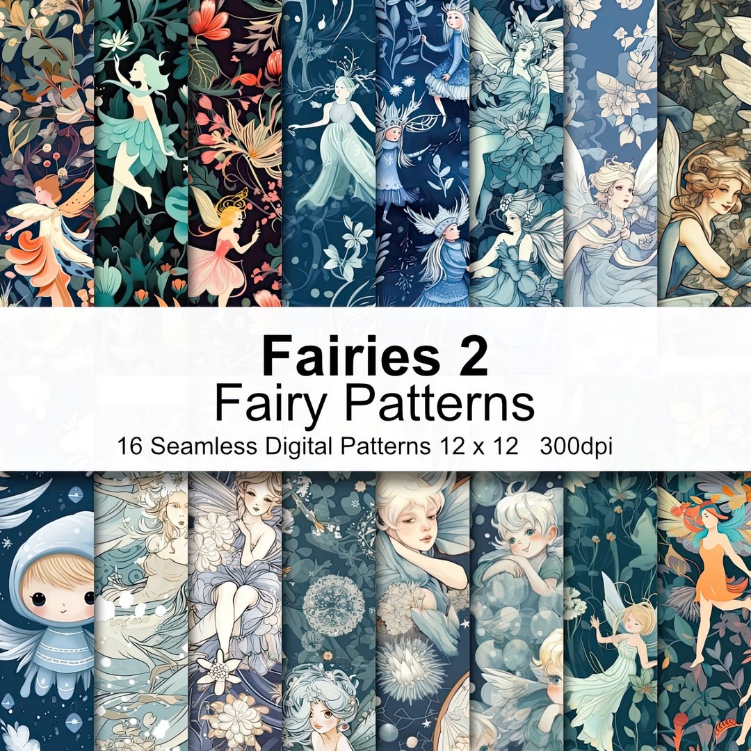 Fairy Patterns Digital Paper 2 - Etsy