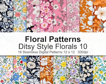 Ditsy Style Florale Muster Digitales Papier 10