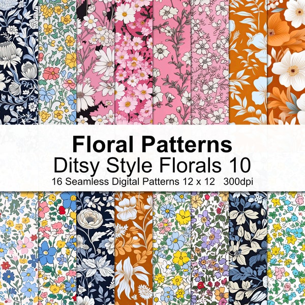 Papier numérique à motifs floraux style Ditsy, 10