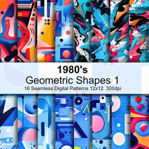 Abstrakcyjne wzory geometryczne z lat 80. XX wieku, papier cyfrowy 1