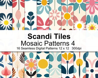 Scandi Tiles Mosaikmuster Digitales Papier 4