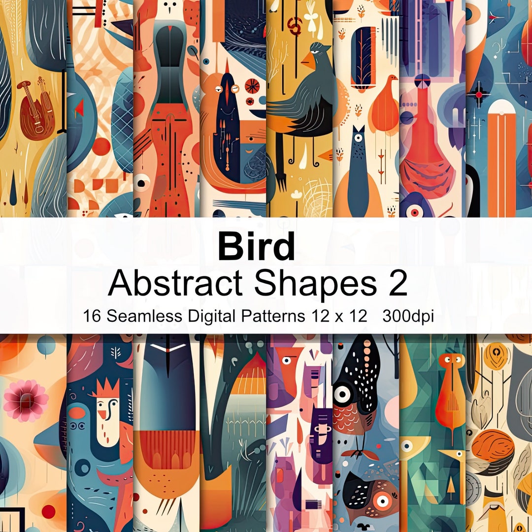 Abstract Bird Patterns Digital Paper 2 - Etsy