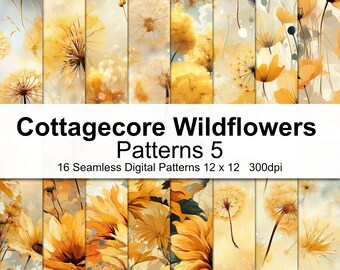 Cottagecore Wildblumen Muster Digitales Papier 5