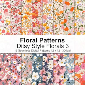 Papel digital con estampado floral estilo florecitas 3