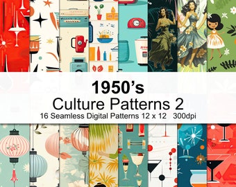 1950's Culture Digital Paper 2