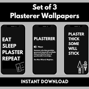 Plasterer Wallpapers Phone Wallpaper Digital Download Instant Wallpaper Funny Tradie Wallpaper