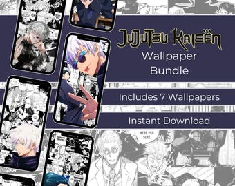 Fondos de pantalla de Gojo y Geto / JJK / Descarga instantánea / Paquete de fondos de pantalla de anime / Fondo de pantalla de iPhone.