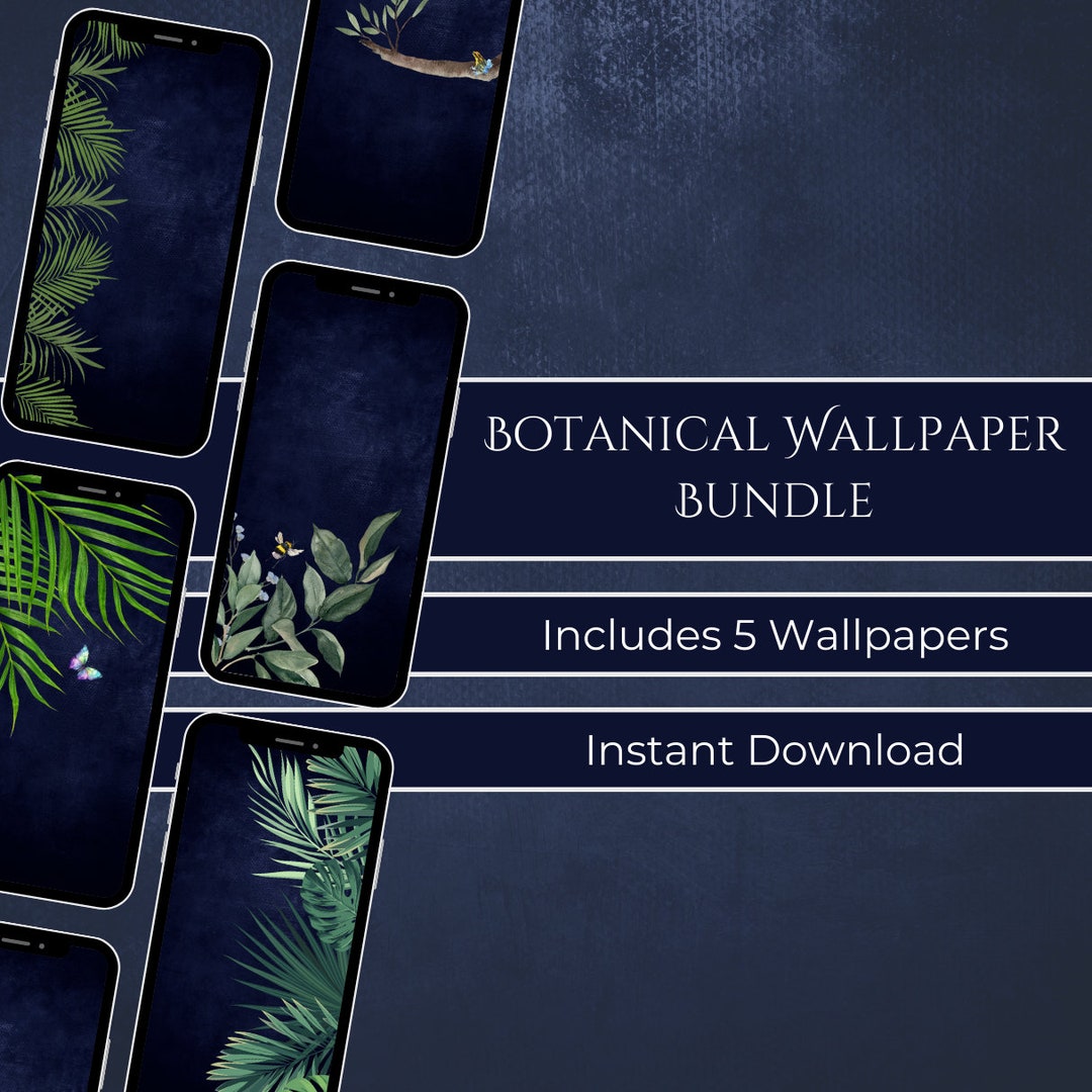 5 Botanical Wallpapers | Instant Download | Wallpaper Bundle | iPhone