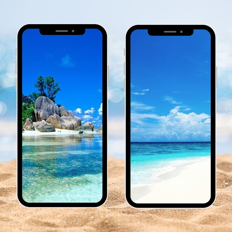 Beach Themed Wallpaper Pack | Instant Digital Download | 10 iPhone ...