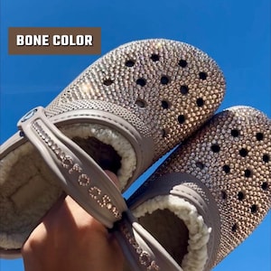 Bling FUR LINED Crocs Adult | Rhinestone Crocs | Bling Crocs