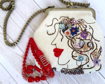 Handbag with embroidery from the collection Woman "Woman 1"