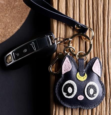 Luna Cat Leather Bag Pendant 