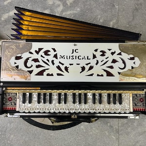 CUSTOMISED MODEL 3Line 9Scale Harmonium black and white theme