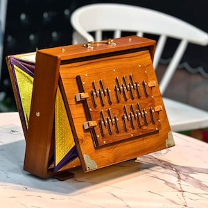 2LINE SHRUTI BOX premium quality with wooden accessories