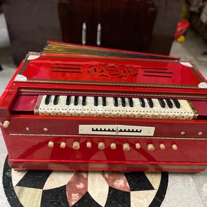 DS RAMSINGH 4line 13scale harmonium orange colour