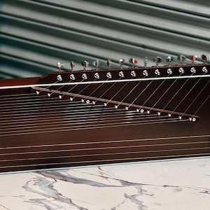 SWARSAMGAM| SWARMANDAL+TANPURA|Wallnut oak Brown colour mat finish
