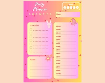 Daily Planner, Digital planner, Printable planner , Girl planner