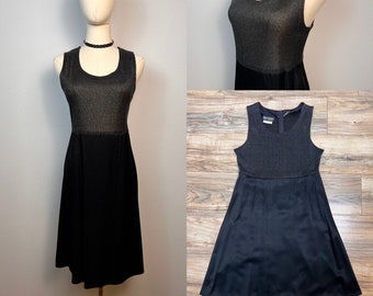 Vintage 90s Y2K Ms Choice California black lurex dress