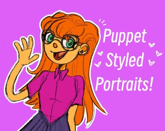 Puppet Portraits! Cute, Funny Digital Cartoon Muppet Portrait, Family Portrait, Personalized Gift