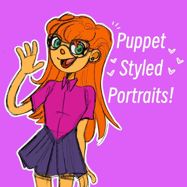 Puppet Portraits! Cute, Funny Digital Cartoon Muppet Portrait, Family Portrait, Personalized Gift