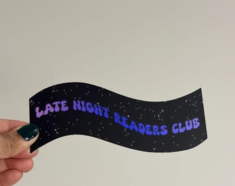 Marcapáginas/cartulina troquelada del Club de Lectores Nocturnos, estilo Bookish