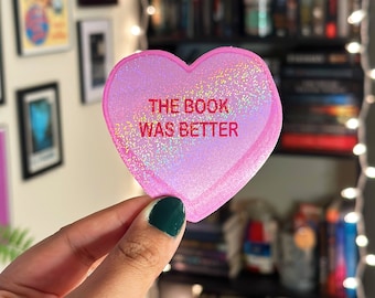 Adesivo com glitter "O Livro Era Melhor" | Decalque de vinil à prova d'água