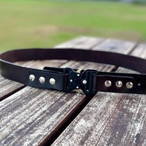 Tactical Leather Belt with Quick Release Buckle, Casual Belt, Urban Belt, Men Belt, Utility Belt, Military Belt, Heavy Duty Leather Belt