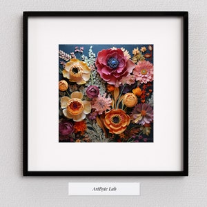 Colorful Flowers Print, DIGITAL DOWNLOAD, Digital Art, Home Decor Floral, Wall Art Prints, Wall Art Flowers, Vibrant Flowers, Home Decor Art