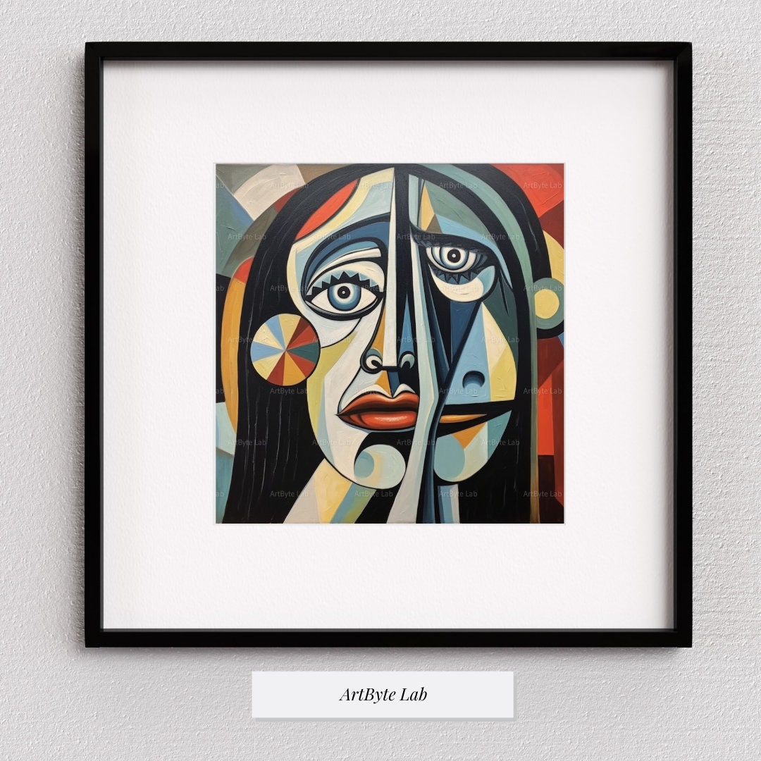 Cubist Portrait Print, Abstract Digital Art in Picasso Style, Square  Digital Download for Modern Walls, Bold Decor, and Home Art Lovers, Art -  Etsy