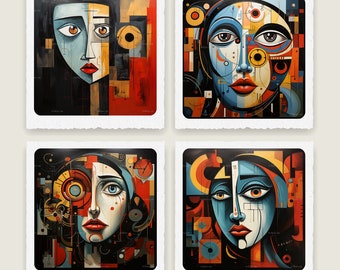 Picasso inspirierte Sammlung, DIGITALER DOWNLOAD, Wohnkultur, Wandkunst, digitale Kunst, digitale Wandkunst, Dekorieren Sie das Haus, Wanddekoration, Digitaldruck