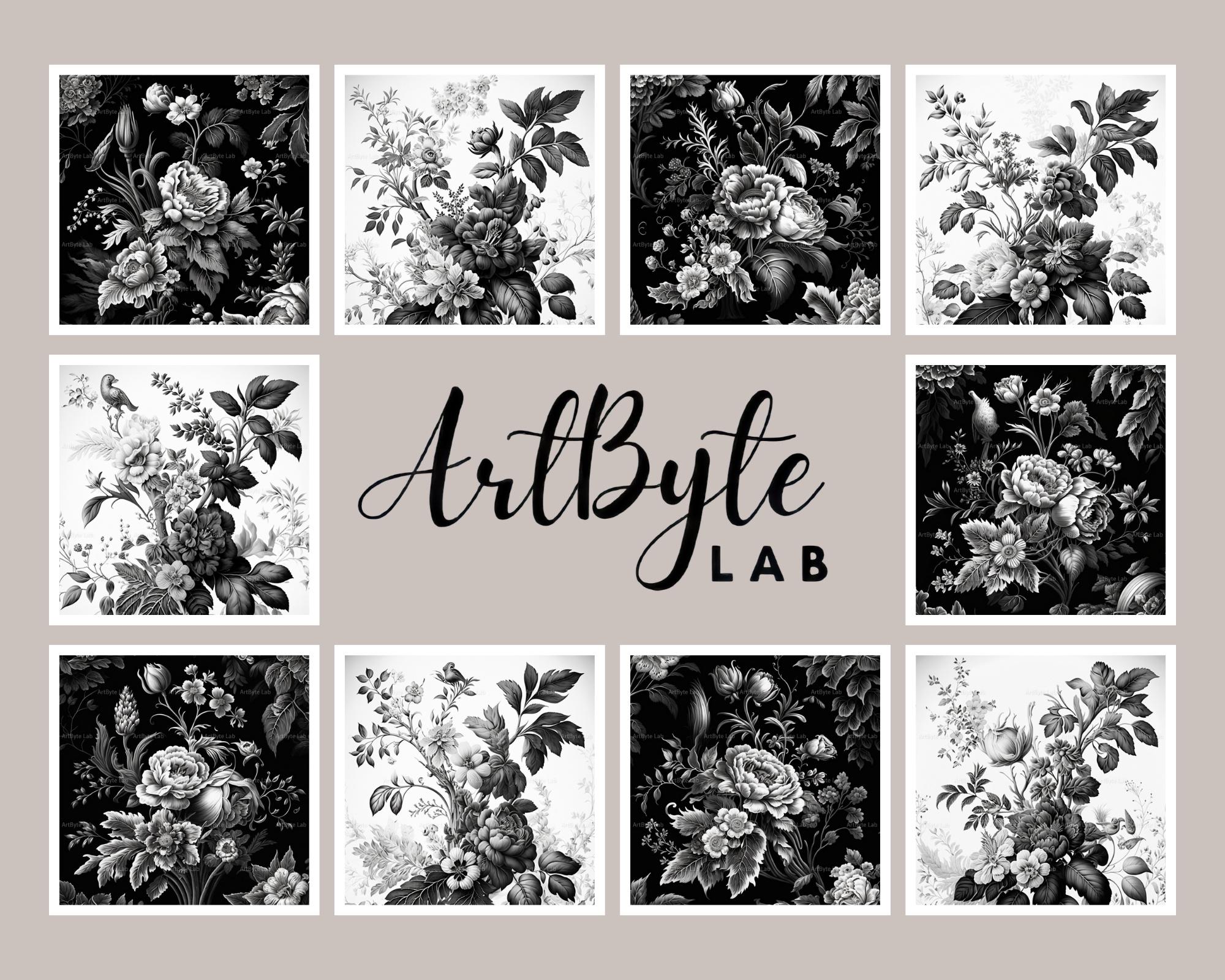 Vintage Black and White Floral Wall Art Set of 10, Monochrome Botanical  Digital Prints, Elegant Square Decor for Bedroom or Gallery Wall Art - Etsy  Canada