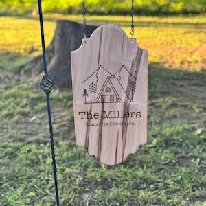 Custom Cabin Sign, camp site, camper accessories, family trip, Father’s Day gift