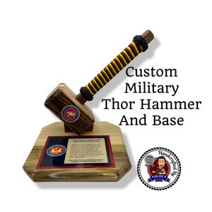 Custom Military Thor Hammer, War Hammer, Large Gavel, Mallet, Navy, Marines, Air Force, Coast Guard, Space Force, Veteran Owned
