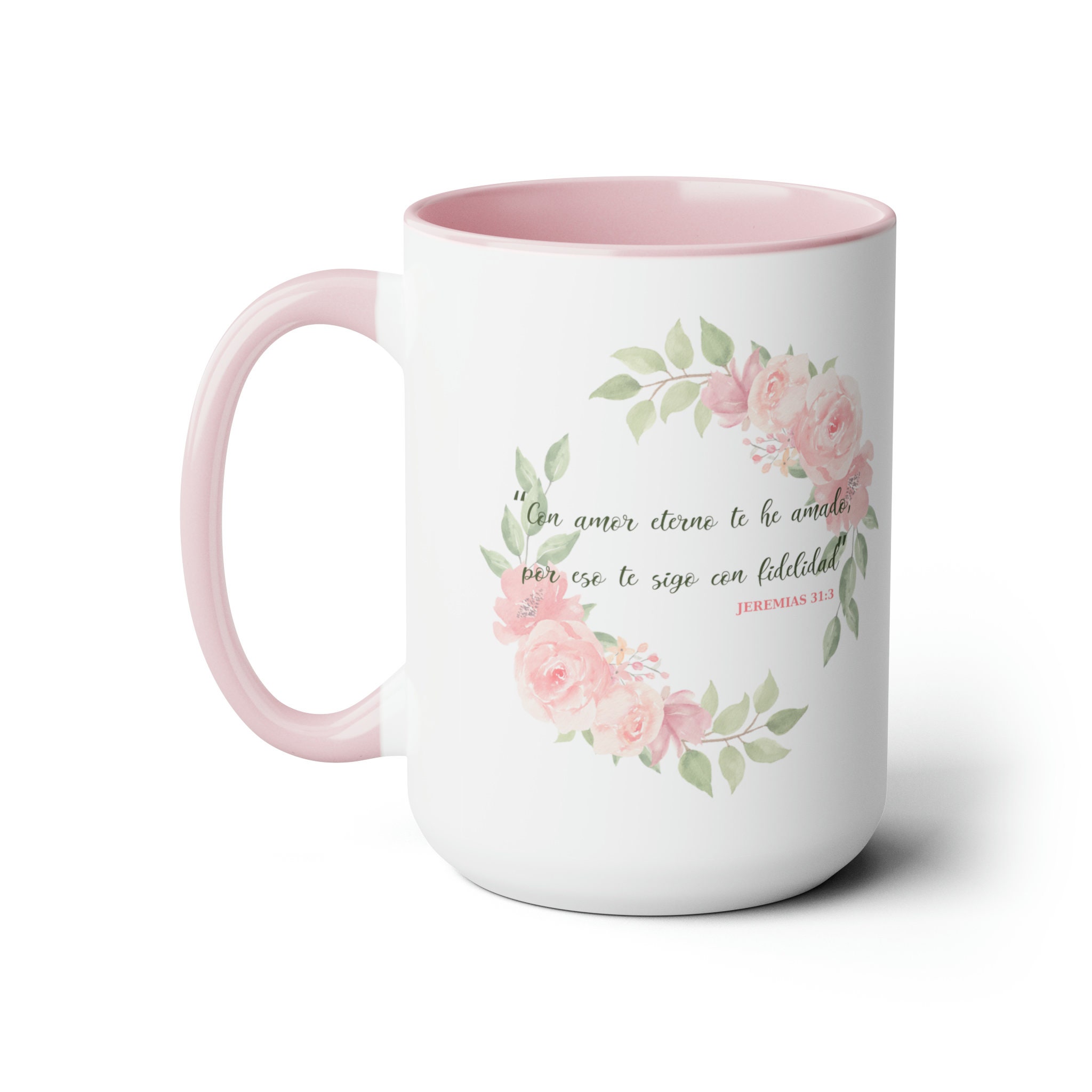 Twotone Coffee Mugs, 15oz, Spanish Bible Verse Mug / Taza De Las