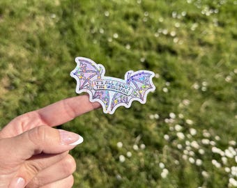 Wing Span Holographic Sticker - ACOTAR themed bookish kindle sticker