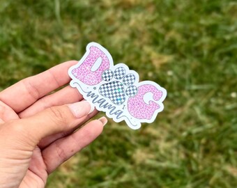 Dog Mama Holographic Sticker | Checkered Retro Sticker