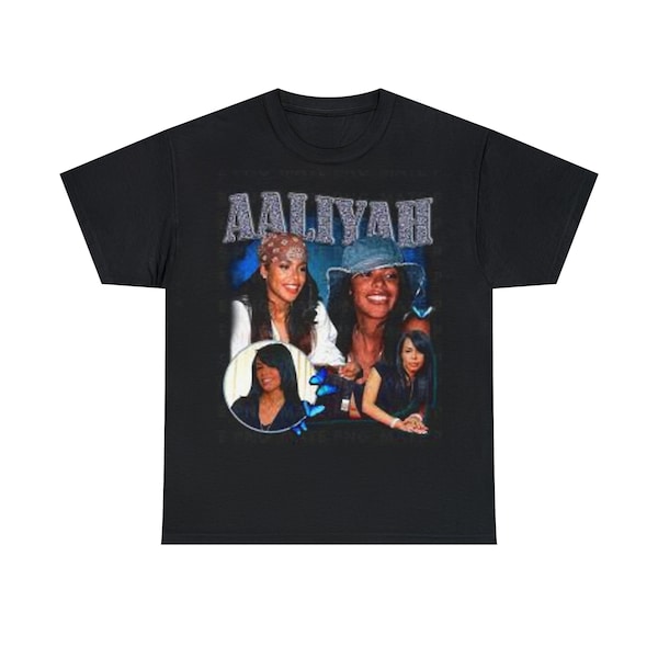 Chemise vintage Aaliyah , t-shirt hommage Aaliyah, tshirt Aaliyah Fan, pull Aaliyah rétro des années 90, cadeau Aaliyah, tee-shirt Aaliyah